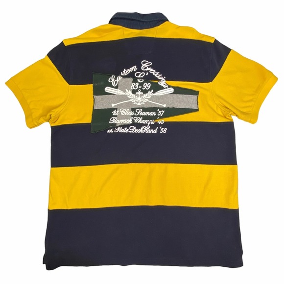Nautica Other - Nautica Sportswear Y2K Rugby Stripe Polo Shirt Mens Yellow Blue XL Sailing Retro